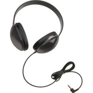 Califone Listening First Childrens Lightweight Stereo Headphones Black 2800-BKP