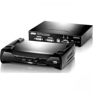 Aten USB DVI-I Dual Display KVM Over IP Extender KE6940KIT01