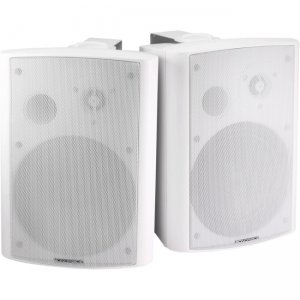 Monoprice 2-Way Active Wall Mount Speakers (Pair) - 25W - White 7496 MPA-25-WH