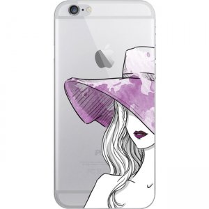 OTM iPhone 7/6/6s Plus Hybrid Clear Phone Case, Lovely Lady Purple OP-IP7PACG-Z030C