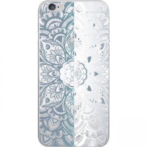 OTM iPhone 7/6/6s Plus Hybrid Clear Phone Case, Mandala Heart Grey & White OP-IP7PACG-Z031A