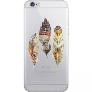 OTM iPhone 7/6/6s Plus Hybrid Clear Phone Case, Triple Feathers OP-IP7PACG-Z038A
