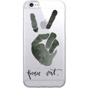 OTM Prints Clear Phone Case, Peace Out - iPhone 7/7S OP-IP7V1CG-A-40