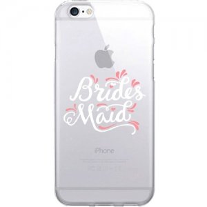 OTM Prints Clear Phone Case, Brides Maid Pink & White - iPhone 7/7S OP-IP7V1CG-A02-17