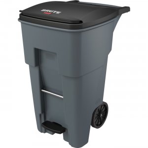 Rubbermaid Commercial 65 Gallon BRUTE Step-On Rollout Container - Gray 1971968 RCP1971968