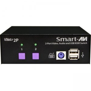 SmartAVI VNET+2P, 2X1 WUXGA, USB, Audio Switch VNET+2PS
