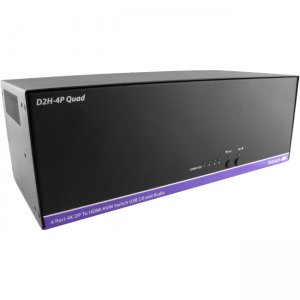 SmartAVI 4-Port Quad-Head DisplayPort-to-HDMI KVM Switch D2H-4P-QUAD-S D2H-4P-Quad