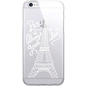 OTM Prints Clear Phone Case, Paris is always a good idea White - iPhone 7/7S OP-IP7V1CG-A02-31