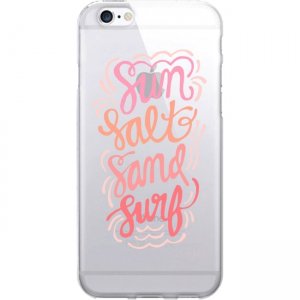 OTM Prints Clear Phone Case, Sun Salt Sand Surf Pink - iPhone 7/7S OP-IP7V1CG-A02-52