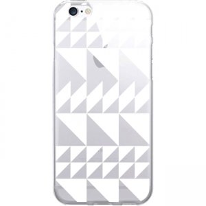 OTM Prints Clear Phone Case, Triangle Quilt White - iPhone 7/7S OP-IP7V1CG-A02-61