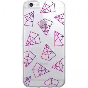 OTM Prints Clear Phone Case, Pyramids Pink & Purple - iPhone 7/7S OP-IP7V1CG-A02-68