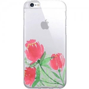 OTM Prints Clear Phone Case, Pretty Flowers Red - iPhone 7/7S OP-IP7V1CG-A-44