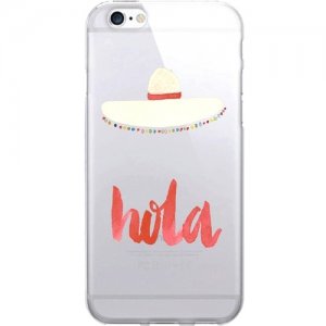 OTM Prints Clear Phone Case, Hola Red - iPhone 7/7S OP-IP7V1CG-A-52