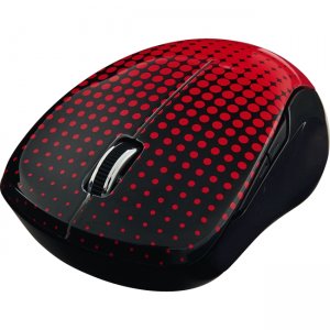 Verbatim Wireless Notebook Multi-Trac Blue LED Mouse - Dot Pattern Red 99748