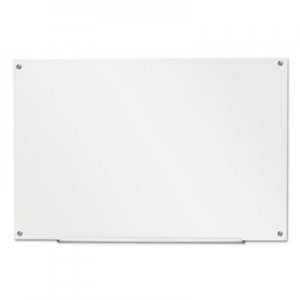 Genpak Frameless Glass Marker Board, 36" x 24", White UNV43232
