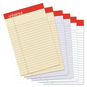 Genpak Fashion Colored Perforated Ruled Writing Pads, Narrow, 5" x 8", 50 Sheets,6/Pack UNV35895