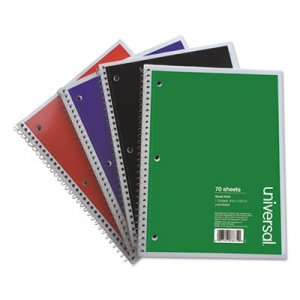 Genpak Wirebound Notebook, Quadrille Rule, 8" x 10.5", 1 Subject, Assorted, 4/Pack UNV66634