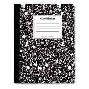 Genpak Quad Rule Composition Book., Quadrille Rule, 7.5 x 9.75, 1 Subject, Black, 6/PK UNV20957