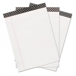 Genpak Fashion Writing Pad, Wide, 5" x 8", White, 50 Sheets/Pad, 6 Pads/Pack UNV35898