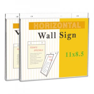 Genpak Wall Mount Sign Holder, 11" x 8 1/2", Horizontal, Clear UNV76883