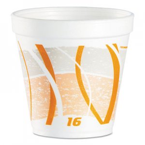 Dart Foam Container, 4.2" x 4.1", Orange/Gray, 500/Carton DCC16MJ20E 16MJ20E