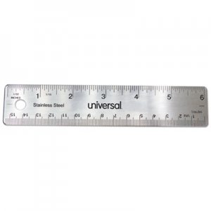 Genpak Stainless Steel Ruler, Standard/Metric, 6" UNV59026