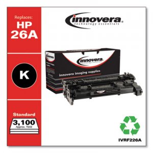 Innovera Remanufactured CF226A (26A) Toner, 3100 Page-Yield, Black IVRF226A