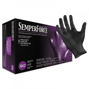 SemperGuard SemperForce Gloves, Black, 2X-Large, 1000/Carton SEZBKNF106 BKNF106