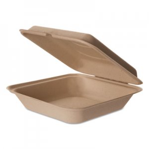 Eco-Products Wheat Straw Hinged Clamshell Containers, 9 x 9 x 3, 200/Carton ECOEPHCW9 EPHCW9