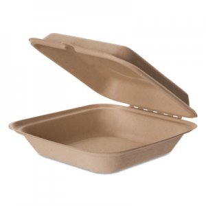 Eco-Products Wheat Straw Hinged Clamshell Containers, 8 x 8 x 3, 200/Carton ECOEPHCW8 EPHCW8