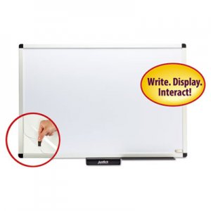 Smead Justick Premium Aluminum-Frame Electro-Surface Bulletin Board, 36" x 24", White SMD02571 02571