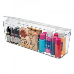 deflecto Stackable Caddy Organizer Containers, Large, Clear DEF29301CR 29301CR