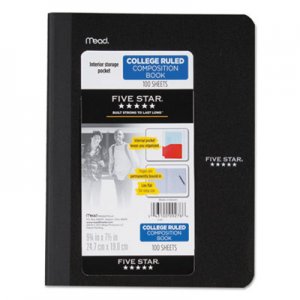 Five Star Poly Comp Book w/Pockets, 7.5" x 9 3/4", 1 Subject, 100 Sheets MEA09276 09276