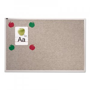 Quartet Vinyl Tack Bulletin Board, 12 ft x 4 ft, Gray Surface, Silver Aluminum Frame QRTVTA412G VTA412G