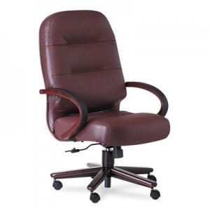 HON 2190 Pillow-Soft Wood Series Executive High-Back Chair, Burg. Leather/Mahogany HON2191NSR69 H2191.N.SR69