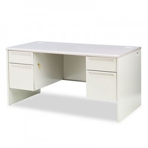 HON 38000 Series Double Pedestal Desk, 60w x 30d x 29-1/2h, Light Gray HON38155G2Q H38155.G2.Q