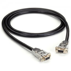 Black Box RS232 Shielded Cable W/ Metal Hoods DB9F/F 25Ft. Black EDN12BLK-0025-FF