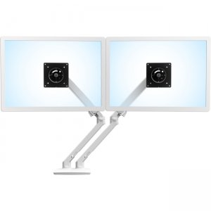 Ergotron Desk Dual Monitor Arm (White) Two-Monitor Mount 45-496-216 MXV