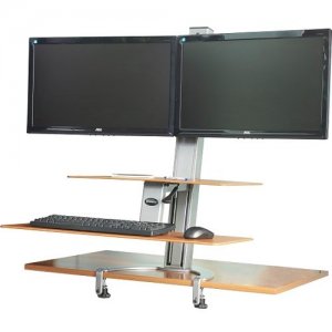 HealthPostures Go Cherry Wood Dual Monitor 6352 3 2