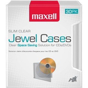 Maxell Jewel Cases Slim Line - Clear (30 Pack) 190159