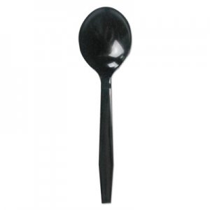 Boardwalk Mediumweight Polystyrene Cutlery, Soup Spoon, Black, 1000/Carton BWKSOUPMWPSBLA SOUPMWPSBLA