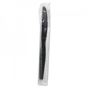 Boardwalk Heavyweight Wrapped Polystyrene Cutlery, Knife, Black, 1000/Carton BWKKNIHWPSBIW KNIHWPSBIW