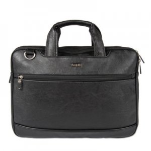 STEBCO Harold Slim Briefcase, 11" x 3" x 11.5", Synthetic Leather, Black BUGEXB527 EXB527-BLACK