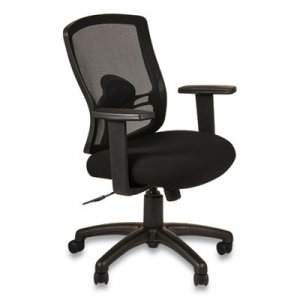 Alera Etros Series Mesh Mid-Back Petite Swivel/Tilt Chair, Black ALEET4017B