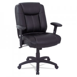 Alera Alera CC Series Executive Mid-Back Leather Chair w/Adj Arms, Black ALECC4219
