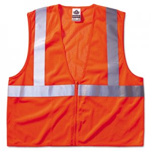 Ergodyne GloWear 8210Z Class 2 Economy Vest, Polyester Mesh, Zipper Closure, Orange, L/XL EGO21045 150-21045