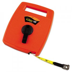 Lufkin Hi-Viz Linear Measuring Tape Measure, 1/2in x 100ft, Orange, Fiberglass Tape LUF706D 706D