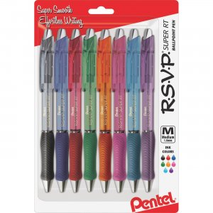 Pentel R.S.V.P. Super TR Retractable Ballpoint Pen BX480BP8M PENBX480BP8M