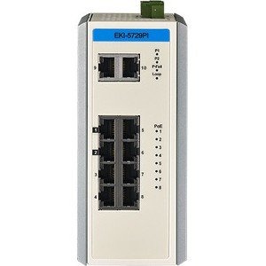 Advantech 8GE PoE+2G Unmanaged Ethernet Switch, IEEE802.3af/at, E-Mark, 12V~24VDC, -40~75 EKI-5729PI-AE EKI