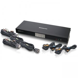Iogear 4-Port Dual-Link DVI and DisplayPort KVMP Kit with 7.1 Audio (TAA Compliant) GCS1784DPKIT GCS1784